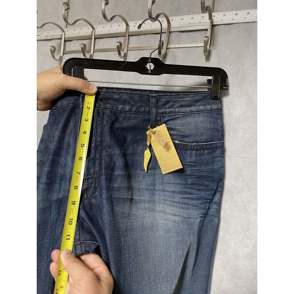 NWT Robin's Jeans Men 44 R‎ Pocket Long Flap Swarovski Rhinestone Studs Straight - Picture 11 of 16